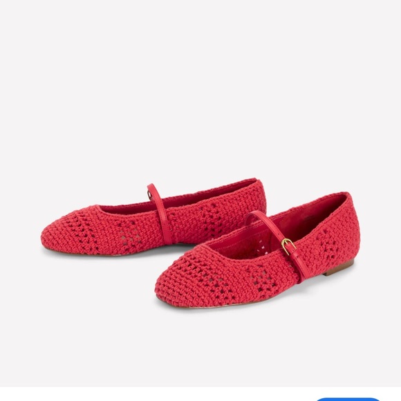 Biden Hand‑Crocheted Mary Jane Flats in Bright Red - Picture 5 of 6